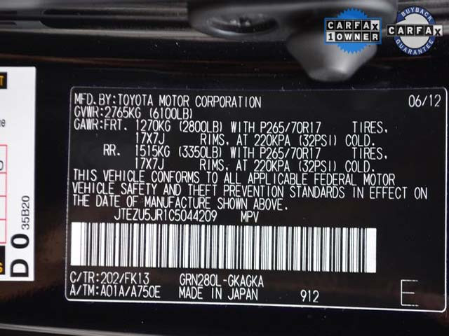 2012 Toyota 4Runner 4D Sport Utility - 044209 - Image #9